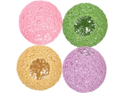 Conjunto de 4 Peças de Rattan Sintético para Luminárias Trançadas, Luz Suave e Difusa. SFUSHOS