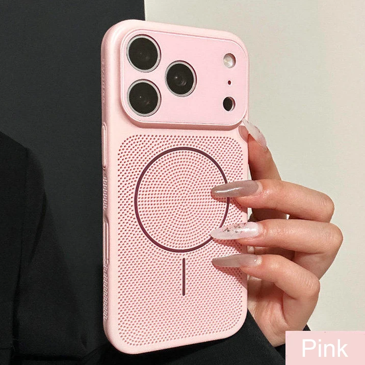 (iphone 16 Plus Rosa) Capa Protetora Ultrafina Com Dissipação De Calor, Design Em Malha, Resistente A Impactos E Reforçada.