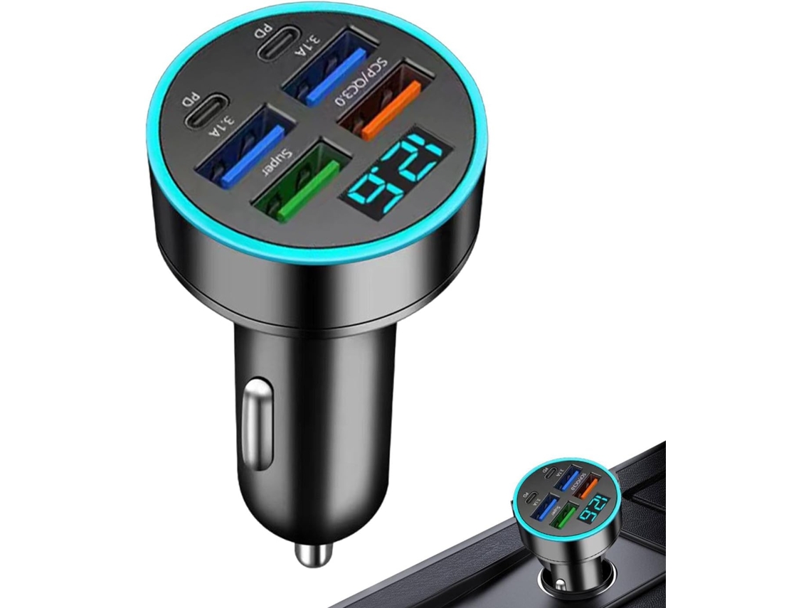 Porta De Carregamento Para Carro, Carregador Usb Portátil De 66 W – Carregador Rápido