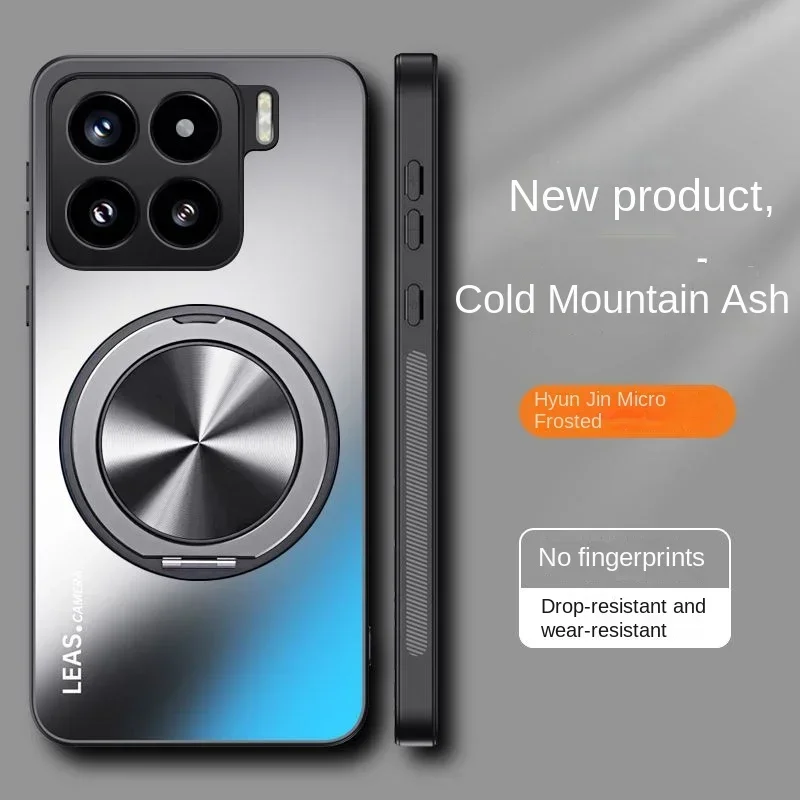 (cinza, Xiaomi 15 Ultra) Capa Fosca Com Suporte De Anel Magnético De 360° E Traseira Rígida Resistente A Impactos