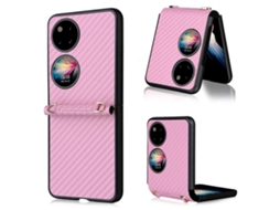 Capa De Celular De Bolso Com Textura De Fibra De Carbono Pu Tpu Para Huawei P50