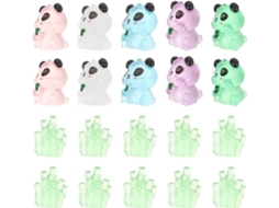 Miniaturas de Panda Brilhantes e Fofas Feitas de Resina, Perfeitas para Artesanato e Decoração de Bolos. Ideais para CHABERLU