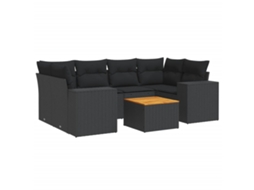 Garden Sofa Set, Garden Sofa Sets Vidaxl Preto Rattan / Vime (n/a)