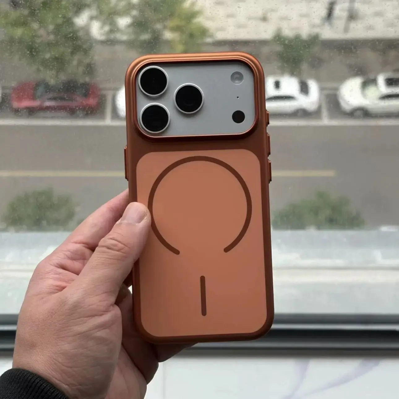 (laranja, Iphone 16 Pro) Capa Magsafe Com Carregamento Sem Fio Magnético Para Iphone