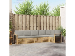 Vidaxl Conjunto De Sofás Para Exterior 6 Pcs Branco E Cinzento-claro
