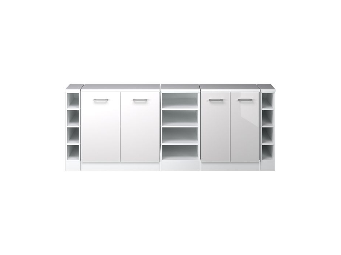 Mobiliário de Arrumação Conjunto Rion Branco Brilhante 210 Cm VICCO