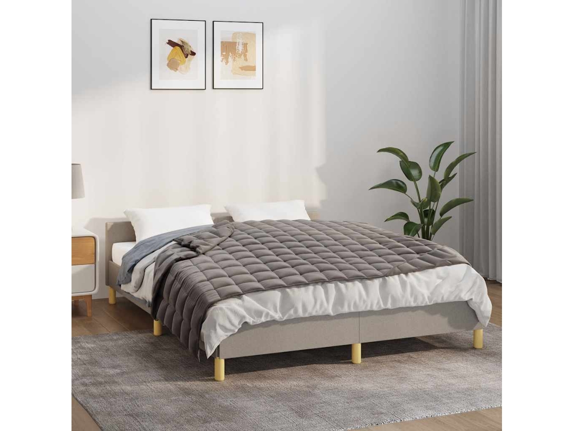 Vidaxl Manta Pesada 11 Kg 150x200 Cm Tecido Cinza
