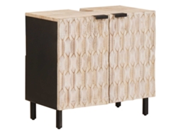 Vidaxl Armário Para Pia De Banheiro Com Porta Branco 62 X 33 X 58 Cm