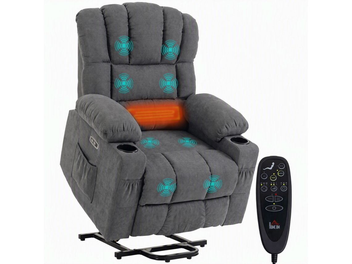 Poltrona Elétrica Reclinável Para Tv Com Função De Elevação, Cor Cinza., Moderno, Elegante, Funcional, Resistente