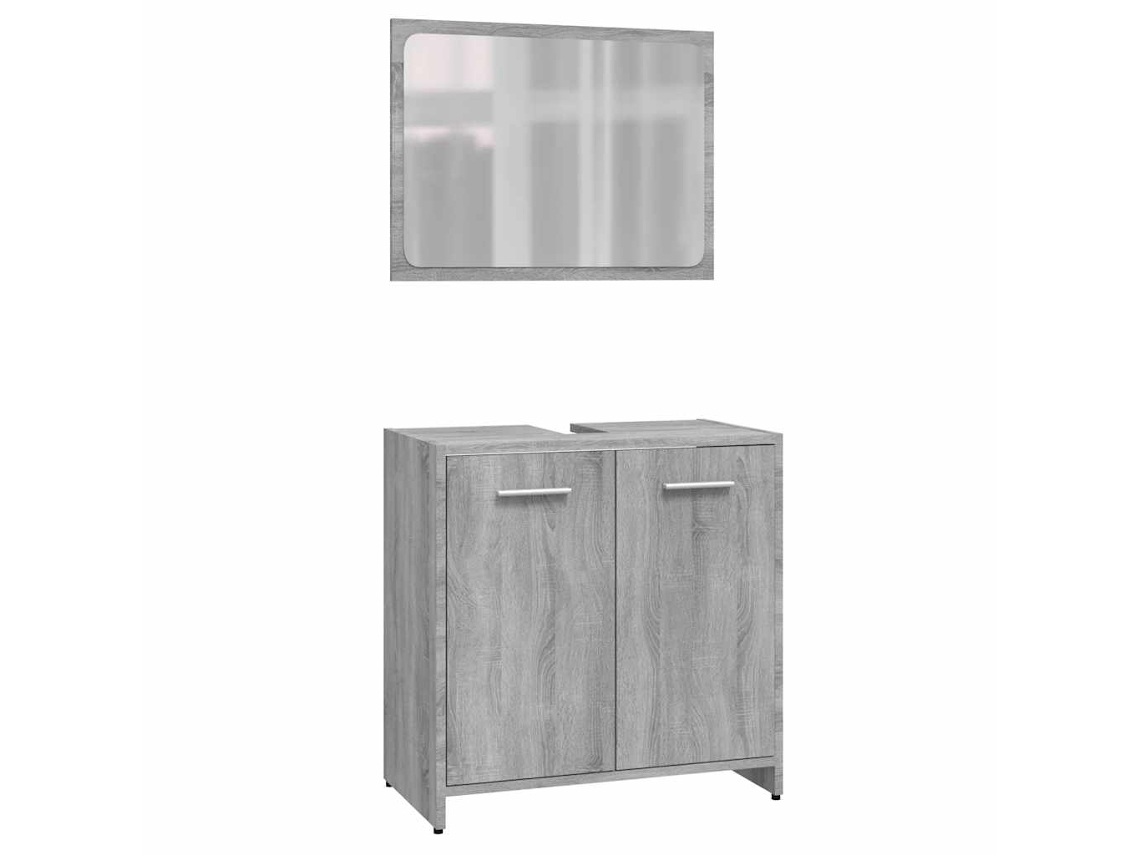 Conjunto de móveis para banheiro em Madeira Sonoma Cinza MAISON EXCLUSIVE