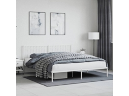Vidaxl Estrutura De Cama Com Cabeceira 183x213 Cm Metal Branco