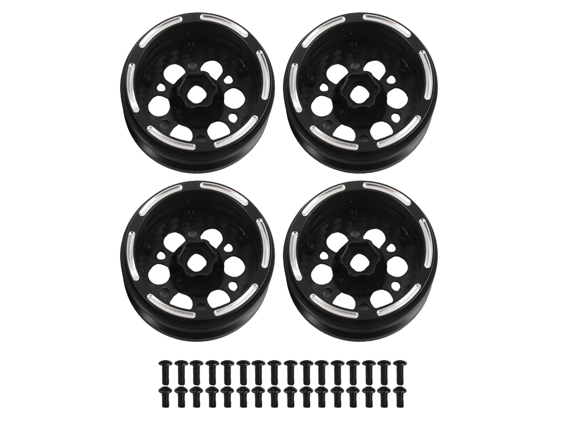 Mali 4pcs Cubo de Roda de Fibra de Carbono Leve 1.9 para Scx10 D90 1/10 Rc Substituição com Parafusos