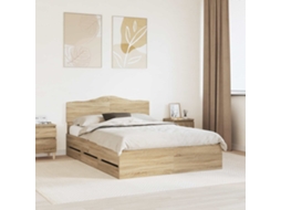 Vidaxl Estrutura Da Cama Com Gaveta Carvalho Sonoma 140 X 200 Cm