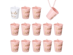 Conjunto de copos Rebe-pendant para despedida de solteira, 14 peças, Equipe da Noiva, Plástico