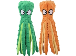 2026-brinquedos Para Cães, 2 Pacotes De Pelúcias Sem Relleno Com Som Crinkle Para Morder, Amarelo+verde