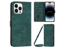 Capa Para Iphone 14 Pro Pele Sintética Verde