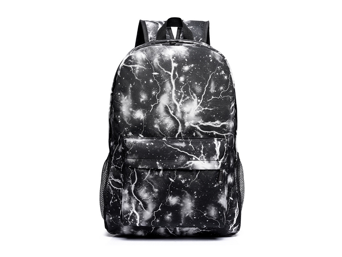 Mochila Escolar Com Estampa De Céu Estrelado E Tela Preta Relâmpago