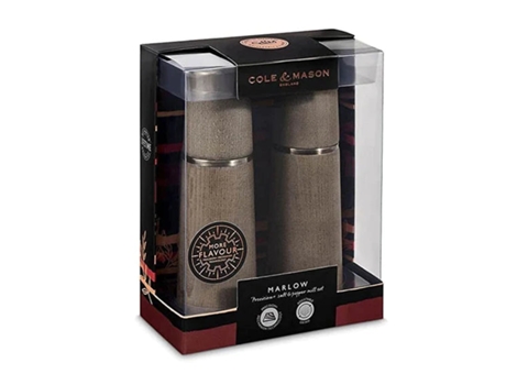 Conjunto de Moinhos de Sal e Pimenta Cinza 185mm Cole & Mason