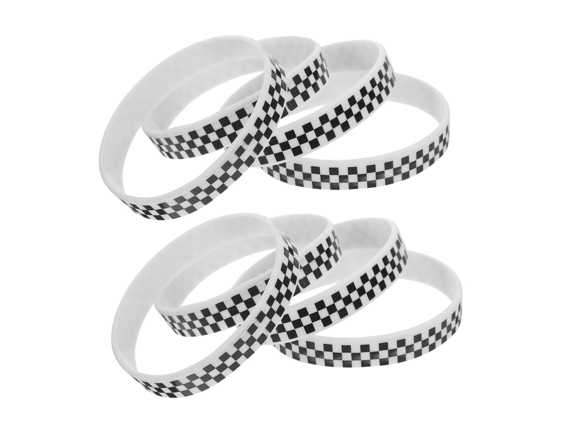 Nuobesty Conjunto De 40-pulseiras Silicone Xadrez E Pretas Para Presentes Aniversário Acessórios Festas