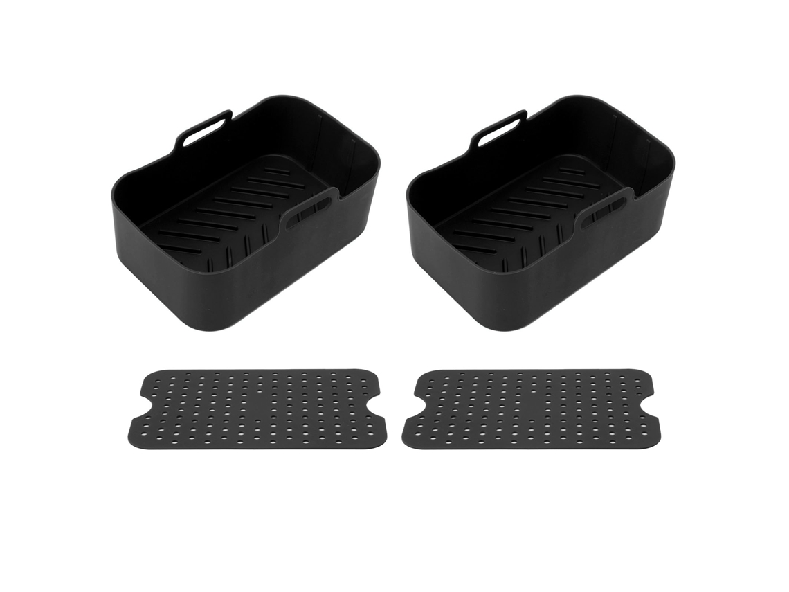 2 conjuntos de cesta e Coxim de silicone Primerox, reutilizáveis, para forno a ar Ninja DZ201 Foodi 8qt | S/MARCA