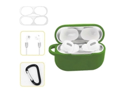 Capa de silicone para proteção de fones de ouvido AirPods Pro, sem necessidade de limpeza, com gancho e cordão antirriscos. GIECY