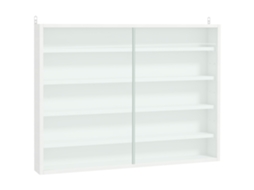 Vitrine de Parede ZACHARY com 4 Prateleiras Ajustáveis e Portas de Vidro (80x9.5x60cm) Branco