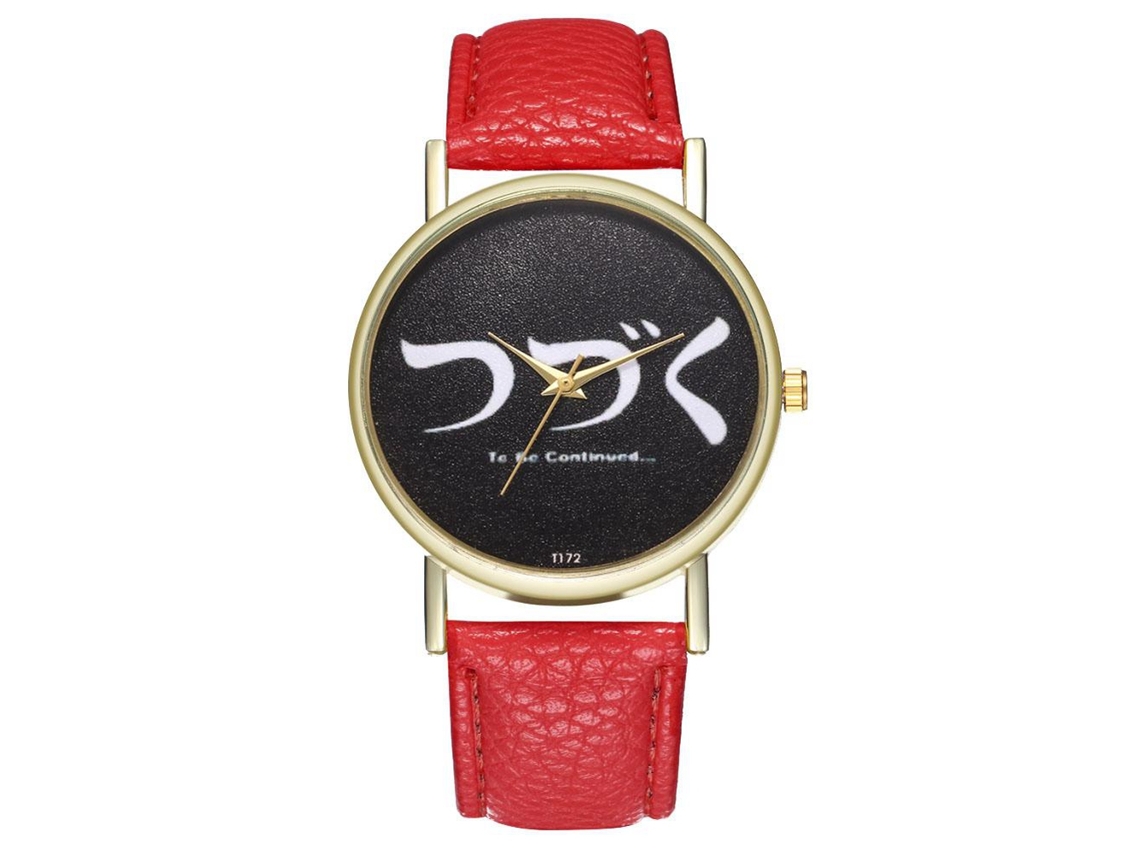 Relógio de quartzo unissex elegante e casual, presente moderno (vermelho)