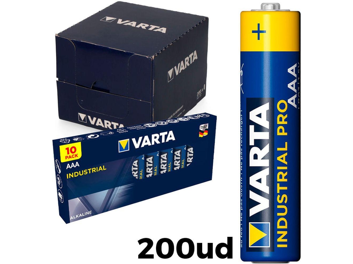 Pack 10 Pilhas AAA LR03 Varta Industrial Pro
