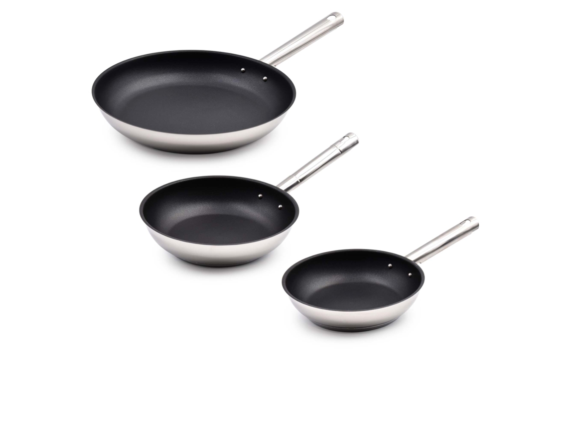 Frigideiras Antiaderentes CELAR Inox (3 Peças - 20cm + 22cm + 28cm)