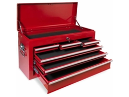 Organizador de Ferramentas DEFPRO Vermelho com Chave Metal 6 Gavetas