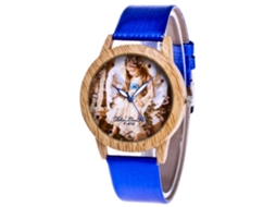 Reloj De Pulsera Analógico De Cuarzo Con Dial Redondo Moda (azul)