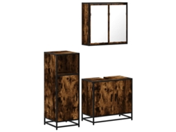 Bathroom Furniture Set, Bathroom Furniture Sets Vidaxl Marrom Madeira Processada (n/a)
