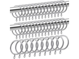 2026 40 Anéis de Cortina de Metal, Diâmetro Interno de 32 Mm, Deslizadores para Cortinas e Varetas, Duráveis e Antiferrugem, Prata