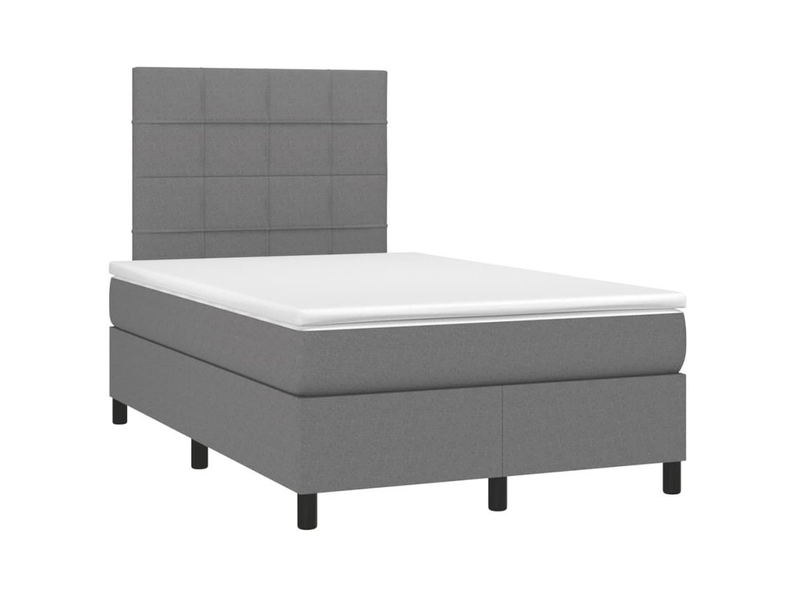 Cama Boxspring com Colchão 120x190 cm Tecido Cinzento Escuro MAISON EXCLUSIVE
