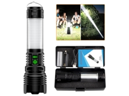 Lanterna Portátil De Campismo Recarregável Com Cob E Laser Branco, Zoom Ajustável, Caixa 5000mah, Para Exterior Jogador De Configuração D...