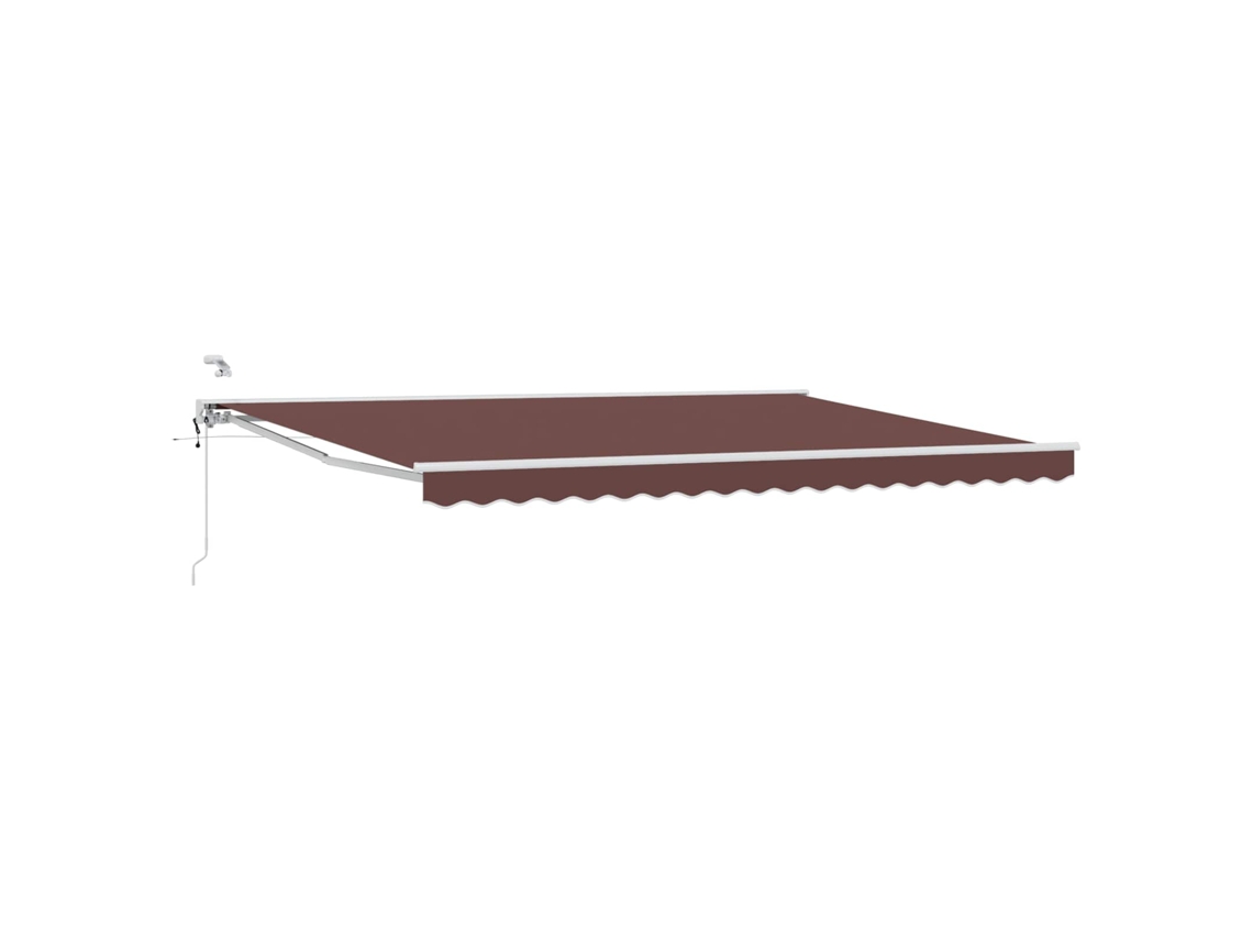 Maison Exclusive - Toldo Retrátil Elétrico Marrom E Branco 5 X 3 M