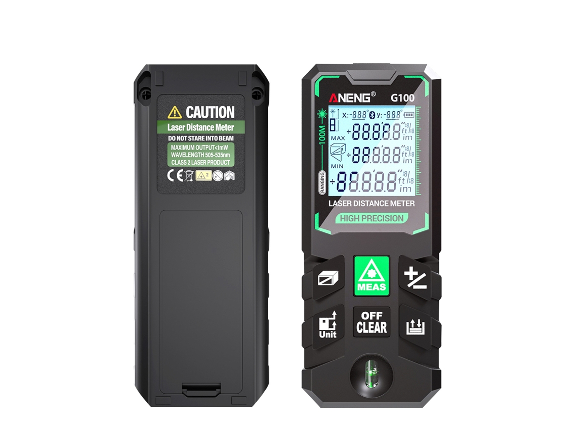 Yuru distanciômetro a Laser Inteligente Aneng G100 de Alta Precisão com Laser Verde e Armazenamento de 30 Dados