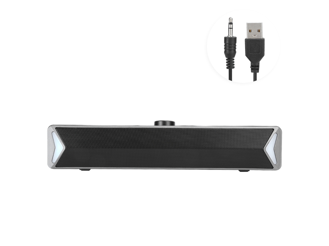 Caixa De Som Pequena Para Desktop Doméstico Com Subwoofer E Botão De Volume Giratório Independente