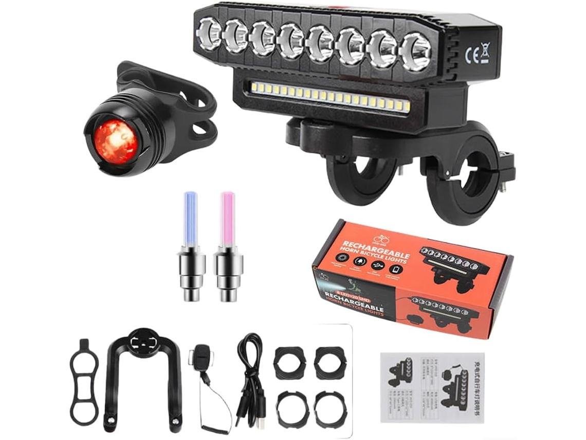 Luz De Bicicleta Led Alto Brilho, Lâmpada Ciclismo Usb-c 4000mah Com