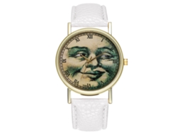 Reloj De Muñeca Unisex De Cuarzo Con Dial Redondo Analógico Blanco Zhoulianfa