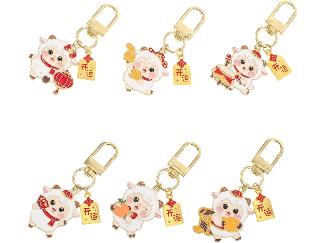 Conjunto Com 6 Chaveiros, Design Temático, Para Trabalhos Manuais