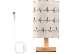 Luminária De Mesa Com Padrão Ecg, Luminária De Mesa Para Quarto, Luminária De Mesa Decorativa Para Meninas, Mesa Lateral