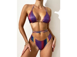 Biquíni com Saia Gradiente Multicolorido Tamanho G
