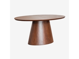 Sklum Mesa De Jantar Oval Extensível 160-200x100 Cm Em Mdf E Folheado Gala Mdf - Folheado De Nogal Madeira Escura