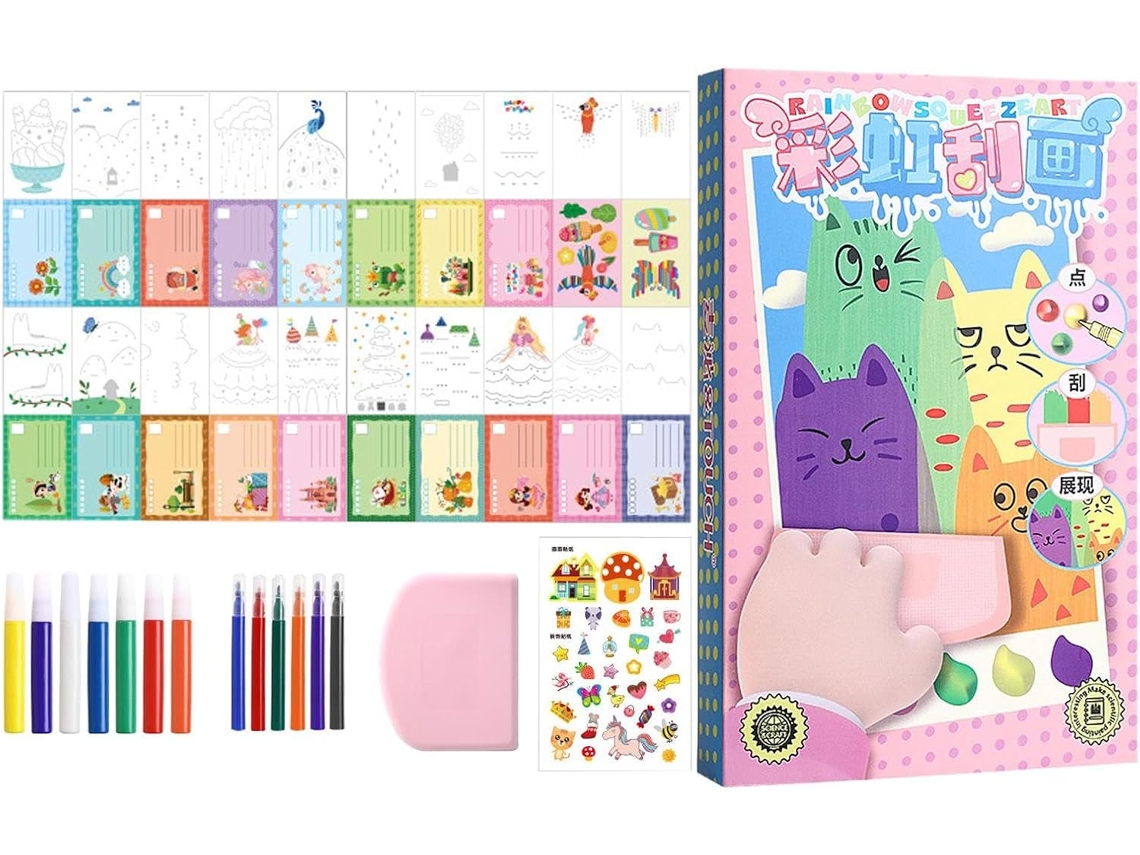 Kit De Arte Criativa, Interativa E Educativa Com Raspagem, Arco Íris