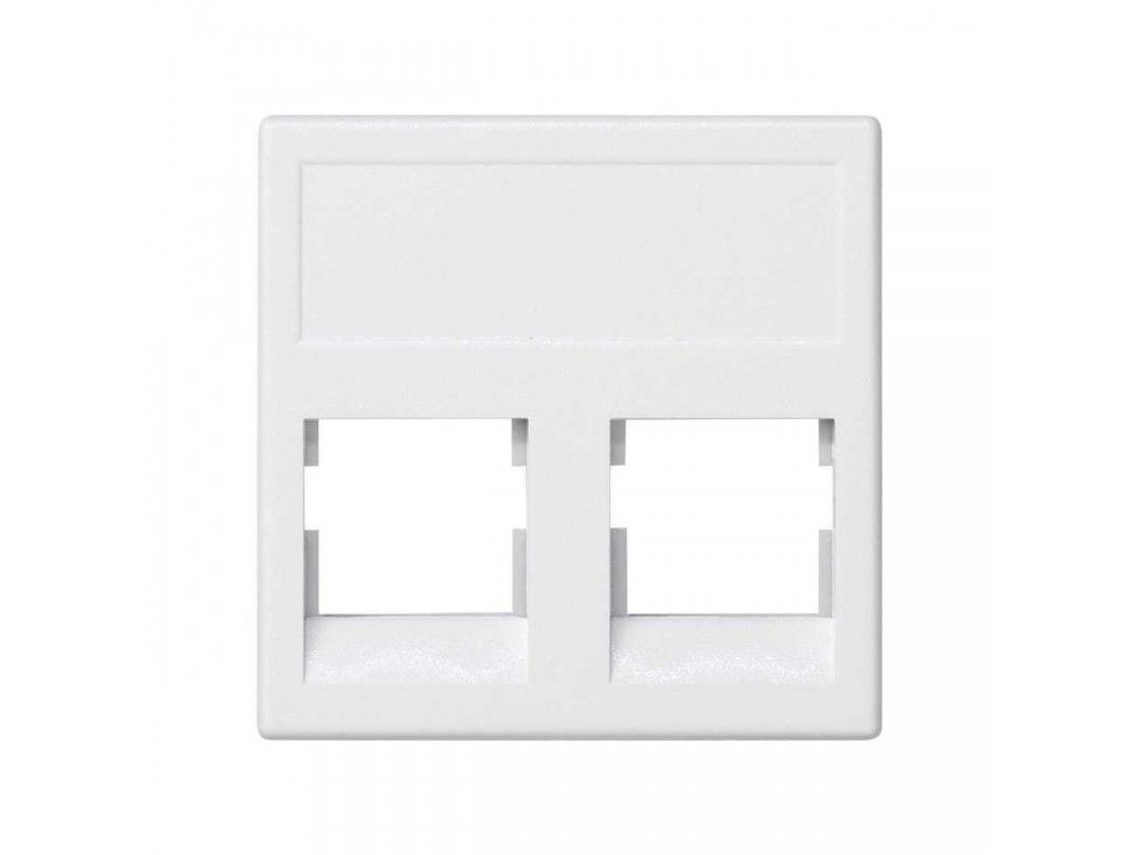 Placa Plana K45 Vd Com 2 Conectores Amp/krone Brancos Simon Kb076/9