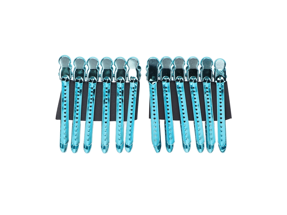 12pcs Prancha De Papagaio Profissional Para Cabeleireiro Portátil Estilo Para Cabelo Grosso Azul