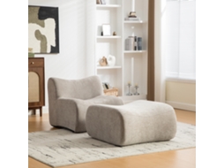 Sofá Modular Comprimido De 1 Lugar Em Chenilha Com Espuma 30d Cinzento