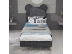 Cama Infantil 90x200 Cabeceira Desenho Animado Cinza Sem Arrumação