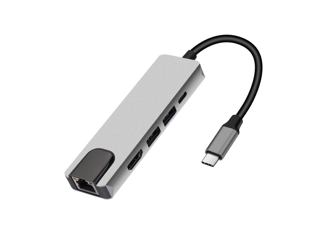 Lurelia Dock Usb-c 5 Em 1 Com 4k, Hdmi, Ethernet Gigabit, Usb 3.1, Pd 100w Para Macbook